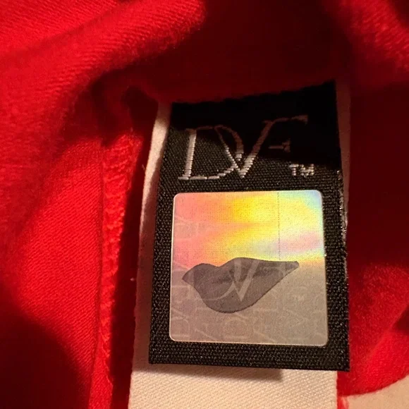 Diane Von Furstenberg Bright Red Elbow-Sleeve Midi Jersey Dress Meeson - Picture 7 of 9